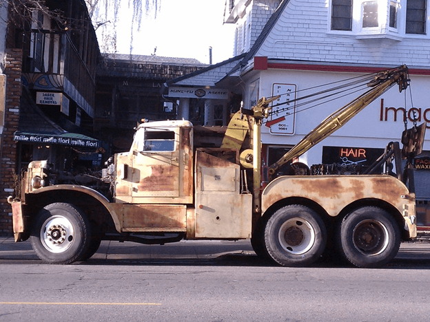 vintage towing truck